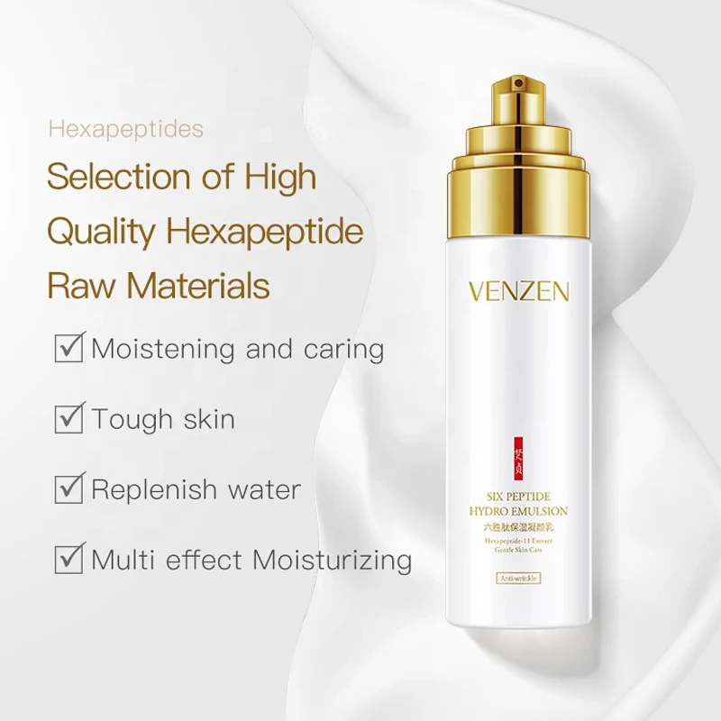 Увлажняющая эмульсия VENZEN Six peptide Гиалуроновая кислота Увлажняющий уход за кожей Отбеливающий Лосьон против морщин подтягивающий лосьон для лица