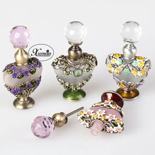 Старинный металлический Карманный стеклянный контейнер 5 мл многоразовая