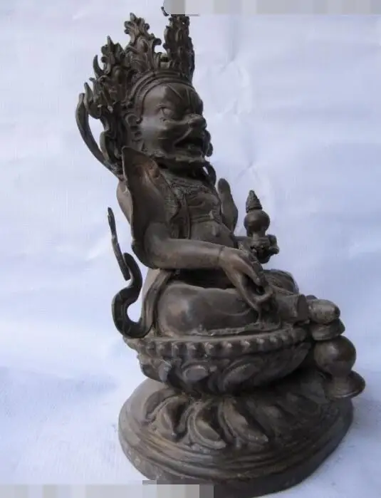 

Free shipping S03393 12"Chinese Tibetan bronze Yellow Jambhala Buddha Statue
