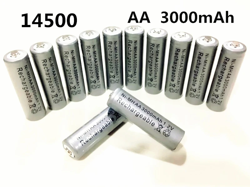 14500 перезаряжаемая батарея AA 3000 мАч 1 2 в Ni MH светодиодсветодиодный игрушка