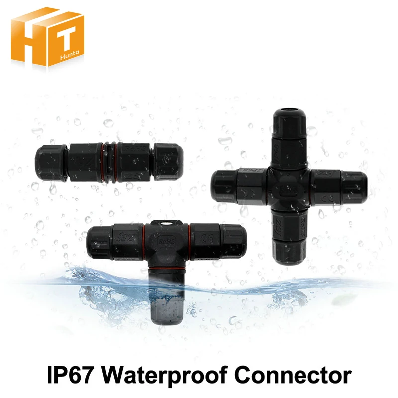 IP67 Водонепроницаемый Разъем T Форма/прямой Форма 2/3 Pin наружного освещения разъемы