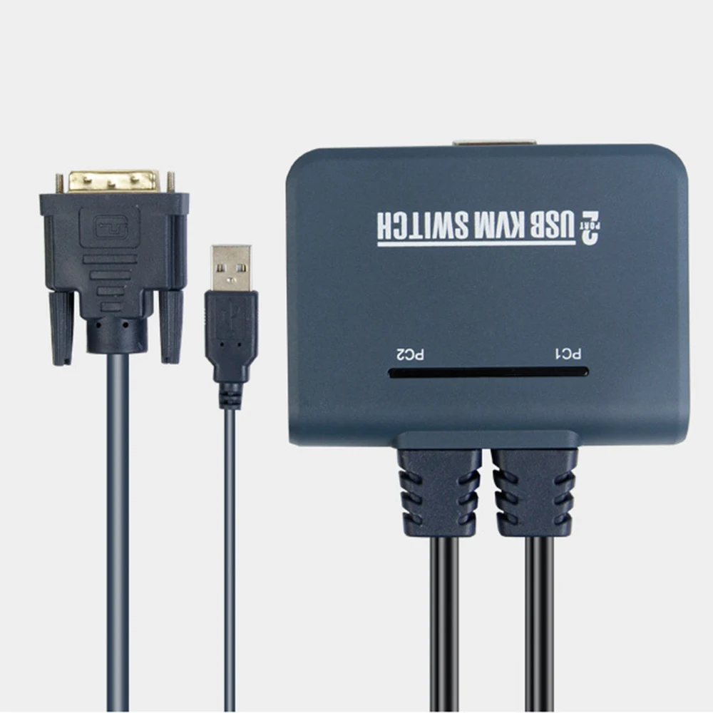 USB DVI KVM переключатель 2X1 переключатель DVI KVM селектор коробка 2X1 с настольным контроллером(управление 2 ПК через 1 пару USB мышь и клавиатура