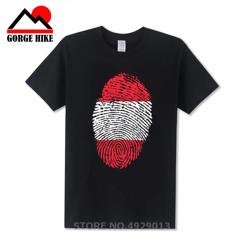 Austria men Fingerprint t shirts Austrian gyms nation team 100% cotton jersey t-shirt fitness clothing tees country flag AT AUT | Мужская