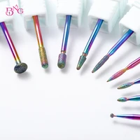 bng rainbow diamond file nail drill bit cuticle cleaner cutter electric rotary burr salon manicure pedicure remover
