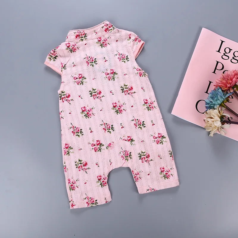 Детский хлопковый комбинезон с коротким рукавом в китайском стиле|Ромперы| |