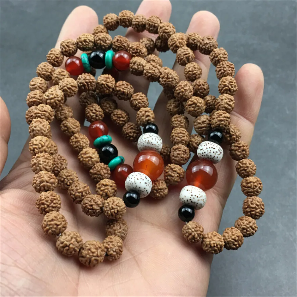 Браслет Rudraksha с 5 натуральными лепестками браслет из 108 бусин мода для мужчин и
