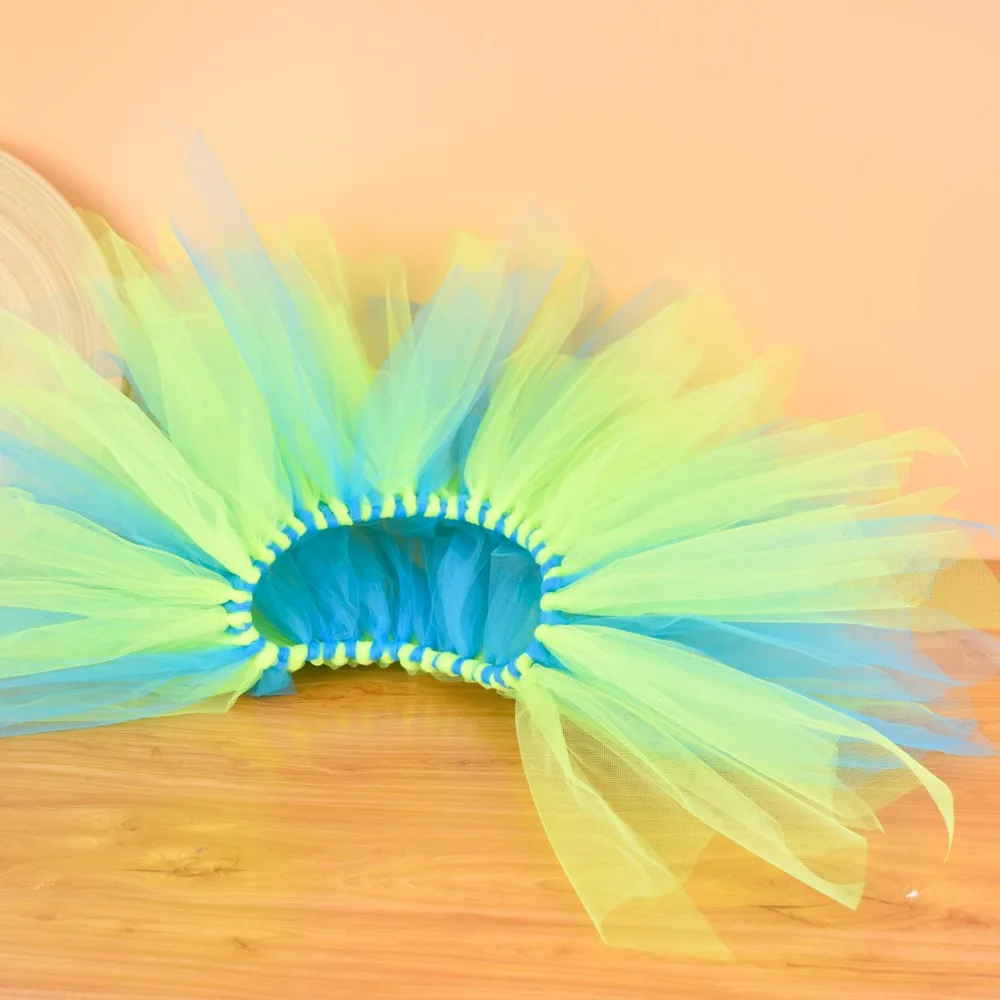 Светло зеленая/синяя юбка пачка для малышей костюм девочек на день рождения