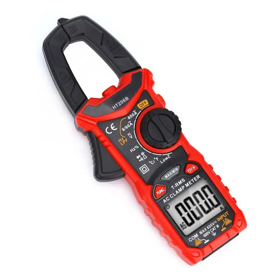 Цифровой мини зажим HT206 для измерения напряжения переменного/постоянного тока