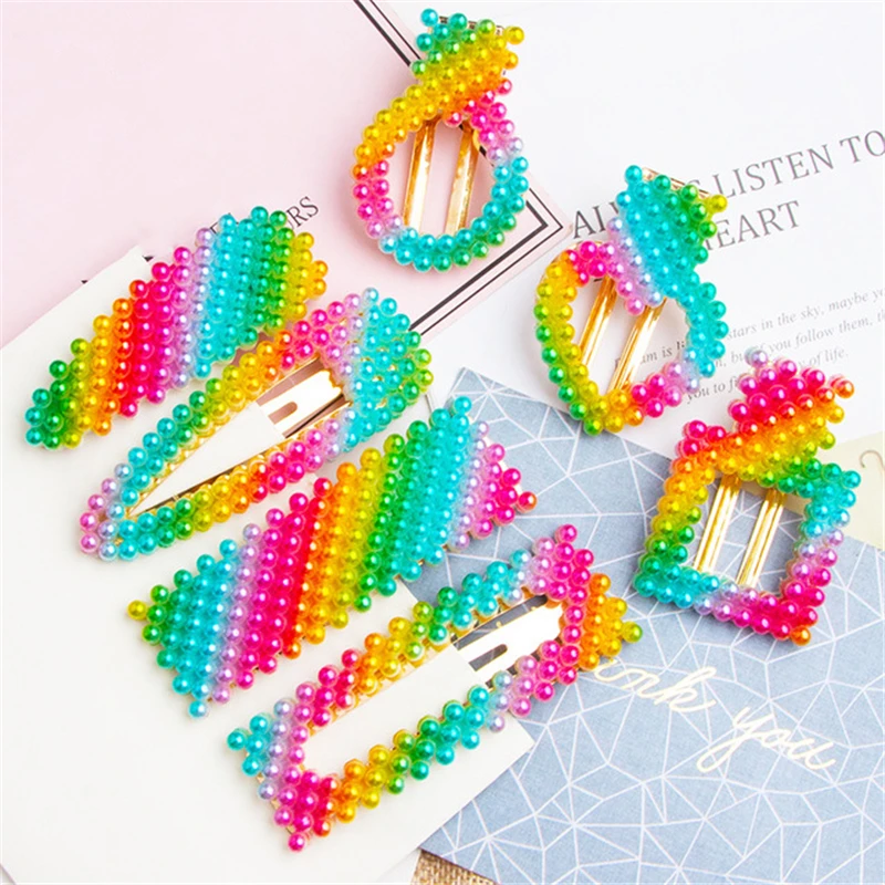 Корейская Летняя женская заколка для волос ярких цветов флуоресцентная ручной