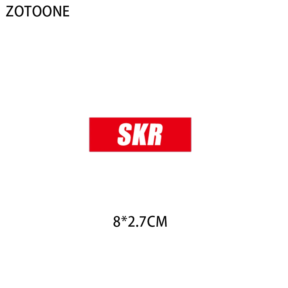 ZOTOONE Skr утюжок на заплатках аппликации хип хоп Diy наклейки в виде букв для одежды