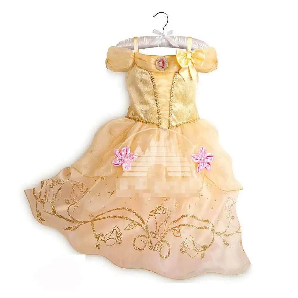Belle Dress Only PaMaBa/нарядное платье принцессы Авроры для девочек; платья Золушки на день рождения; Детская летняя одежда; детские маскарадные костюмы на Хэллоуин - Цвет: Belle Dress Only