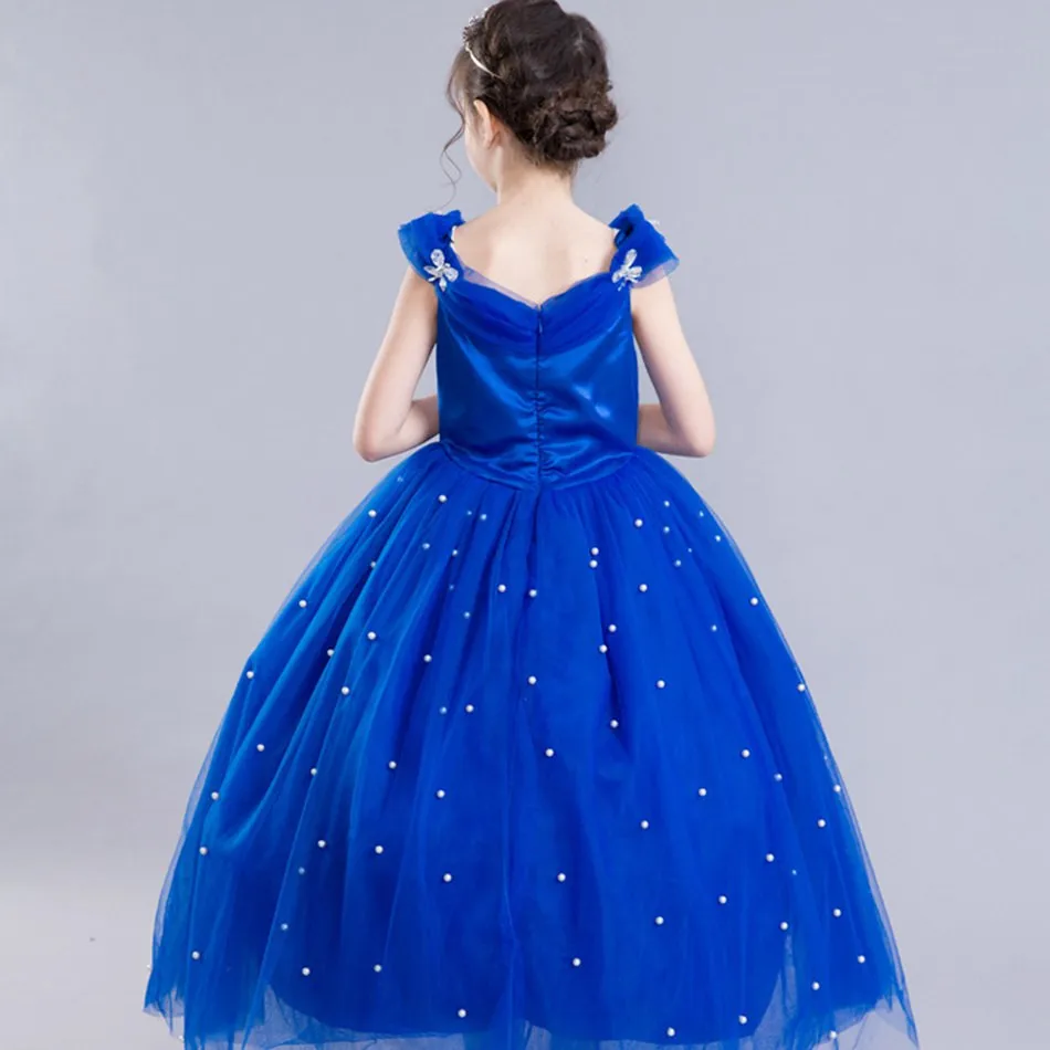 2018 платье принцессы для девочек Детские вечерние платья с открытыми плечами и