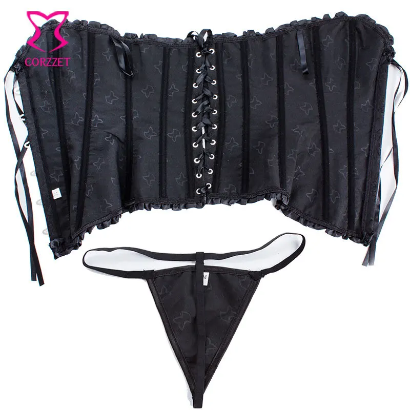 Corzzet Agent Provocateur черные жаккардовые стальные костяные Корсеты в стиле стимпанк и