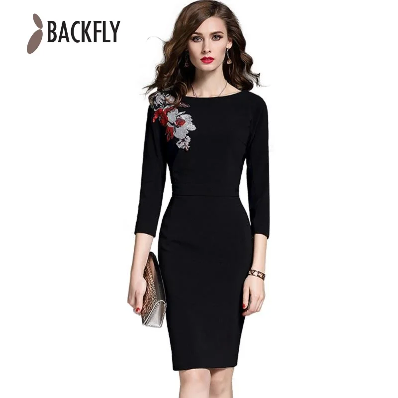 BACKFLY Элегантный Тонкий Bodycon сексуальные очаровательной платье Для женщин
