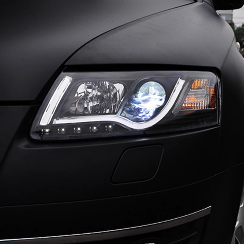 Hlxg 2 шт. светодиодный фары для автомобиля Audi A6L 1997 2004 Автомобильные ангельские