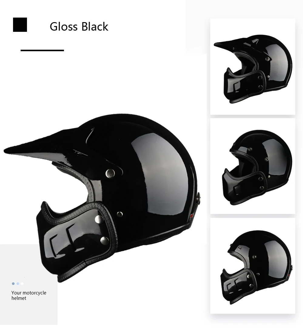 Винтажный moto cross moto rcycle шлем Ретро Кафе Racer Vespa открытое лицо каск полное лицо casco moto модульный Мото шлем в горошек