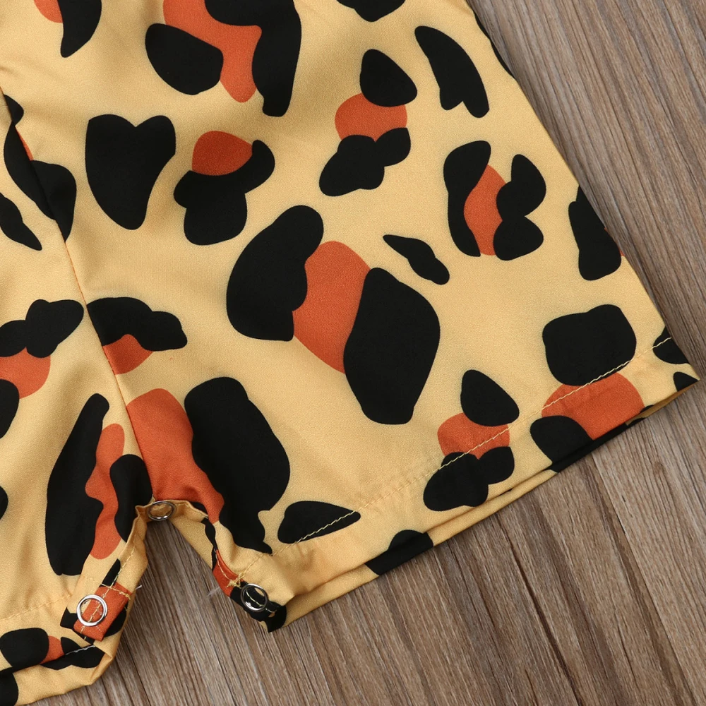 Baby Girl Clothes Romper Summer Kids Ruffle Leopard Jumpsuit Outfits Sunsuit | Детская одежда и обувь