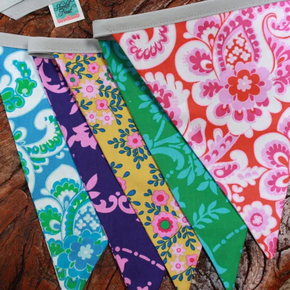 Цветные тканевые струнные флаги напечатанные на заказ для бантиков (с