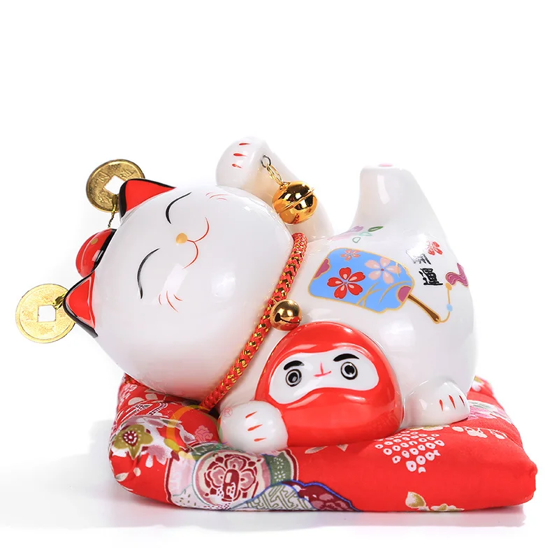 6 дюймов Maneki Neko керамический счастливый кот домашний декор фарфоровые украшения
