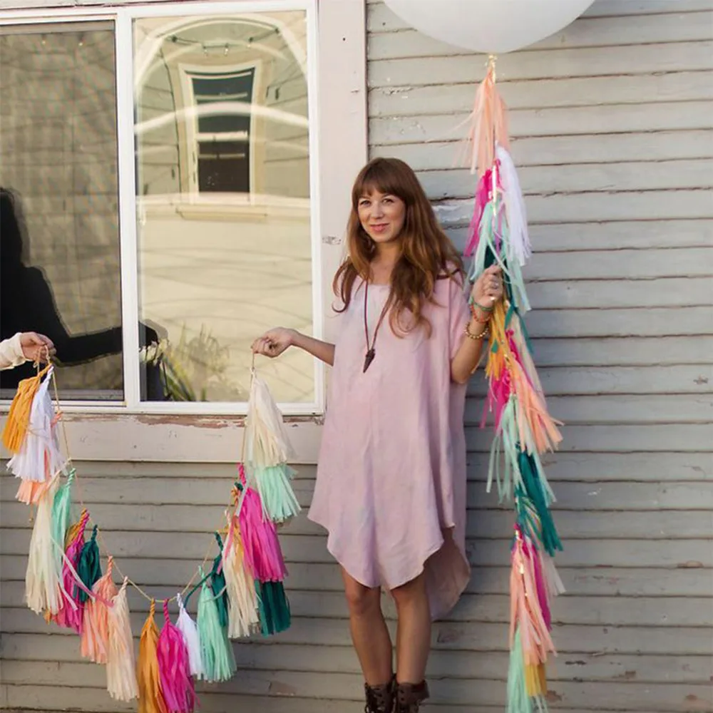 LAPHIL 15 шт. салфетка кисточка гирлянда синяя розовая детская Праздничная декорация