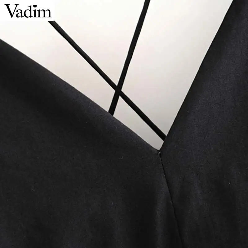 Vadim женское сексуальное платье миди без рукавов с глубоким v образным вырезом и