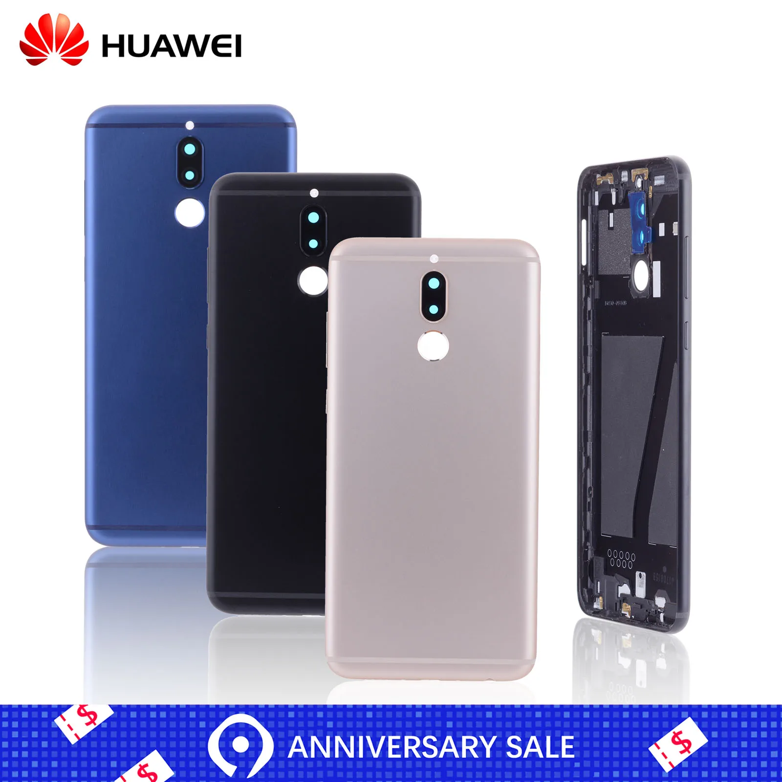 Задняя крышка для HUAWEI Mate 10 Lite Nova 2i Оригинал на батарею черный золотой|Корпусы и