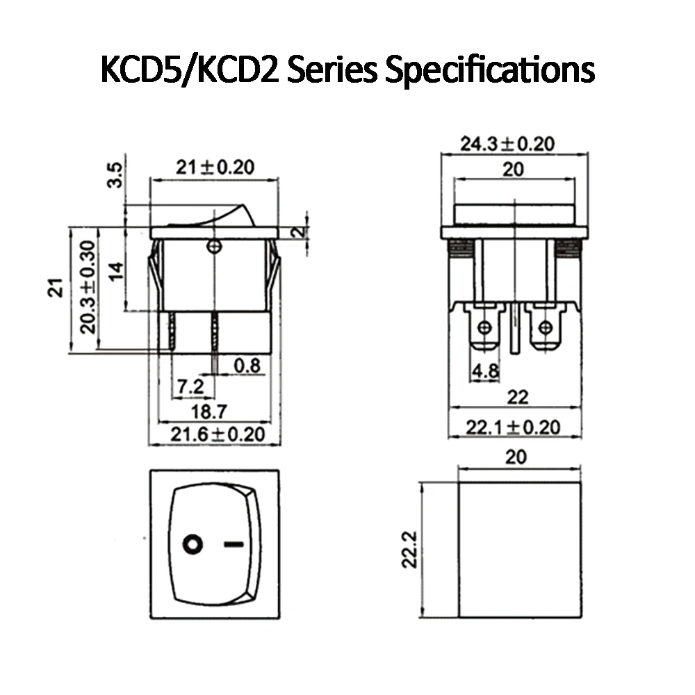 KCD5 защелкивающийся кулисный переключатель 4 Pin 6 ВКЛ-ВЫКЛ 6А 250 В лодка выключатель