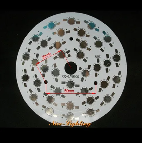 

Excellent Quality 36W LED Aluminum Base Plate, 36x1w Anodized PCB, 110mm Diameter High Power Heat Sink Panel