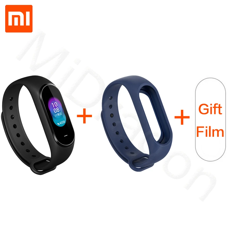 Xiaomi Hey Plus Smartband копировальная машина 0,95 дюймов AMOLED цветной экран встроенный многофункциональный NFC монитор сердечного ритма Hey+ Band - Цвет: Add Blue Wristband