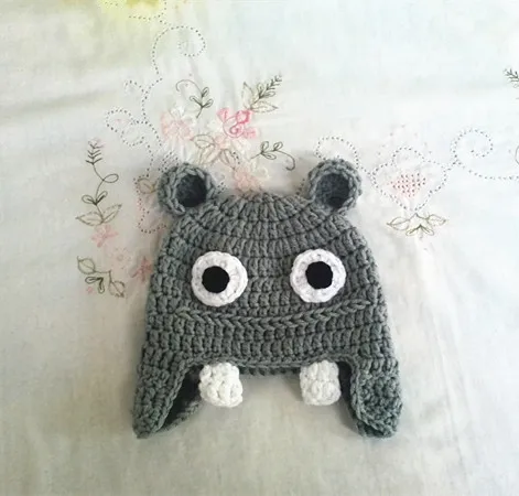 Детская шапочка для фотосъемки новорожденных Бегемот новорожденных/детская