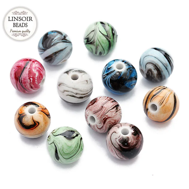 100 шт. разноцветные полимерные бусины 8/10/12 мм|charm beads|beads diyresin beads |