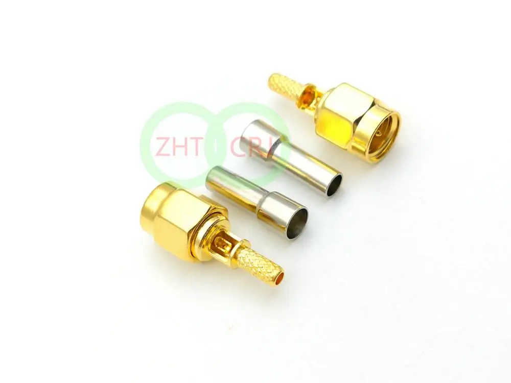 100 шт. Позолоченные разъемы SMA RG174 RG316 LMR100 кабель RF|connector crimp|connectors goldconnector 10 |