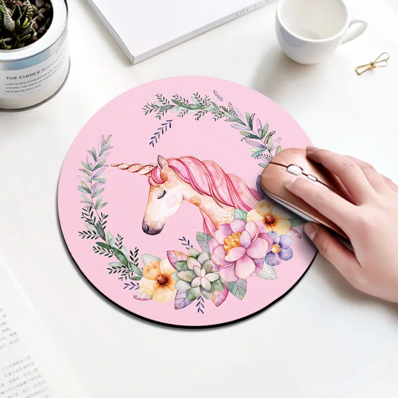 Игровой коврик для мыши Galaxy pink pig Круглый офисный резиновый нескользящий
