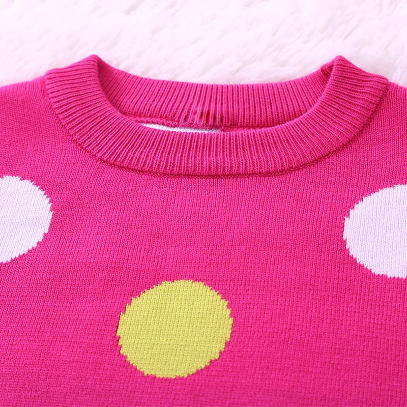 Baby Girls Sweaters Spring Autumn Dot Pattern Thick Swater For Kid Girl Casual Long Sleeves Pullover Clothes Children's Clothing | Детская
