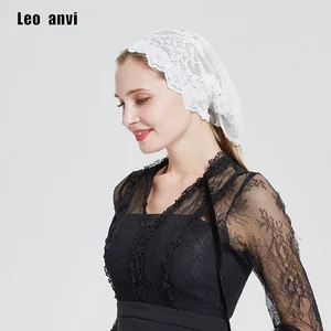 Повязка на голову Leo anvi кружевная с цветочной вышивкой, для занятий йогой, молитвенная, церковная, свадебная, бандана, винтажный головной убор