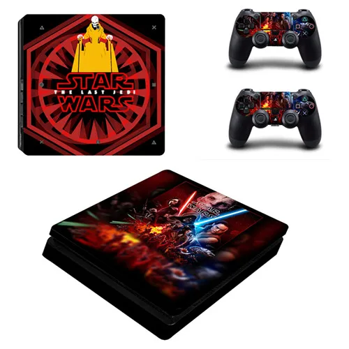 YSP4S-1910 Звездные войны последний джедай PS4 тонкий стикер кожи для sony playstation 4 консоли и 2 контроллеров PS4 тонкий стикер кожи наклейка - Цвет: YSP4S-1910