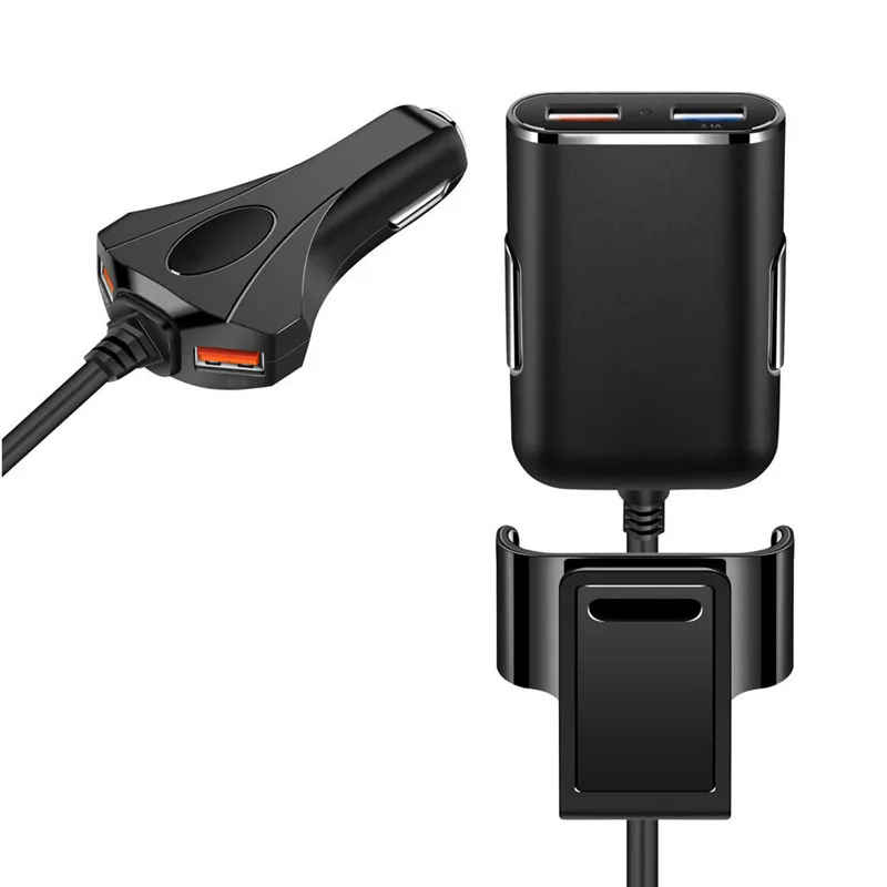 1 X Автомобильное зарядное устройство для планшетов с кабелем 8 м новинка 4 порта USB