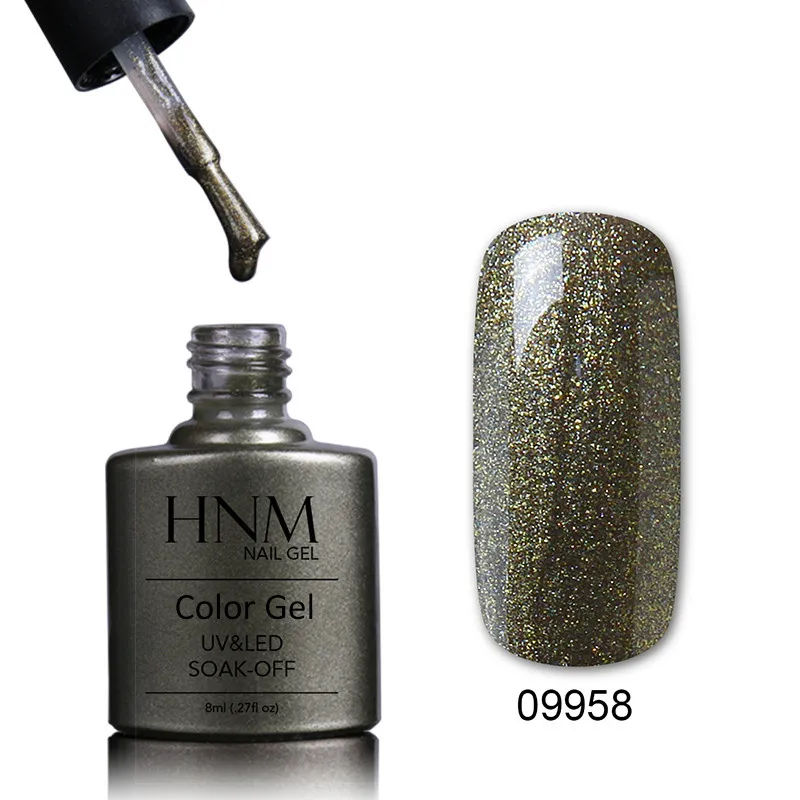 09958 HNM 8 мл цветная бутылка 79 PureColor Светодиодная лампа лак для ногтей Замачивание от краски геллак гель лак штамповка эмаль Лаки - Цвет: 09958