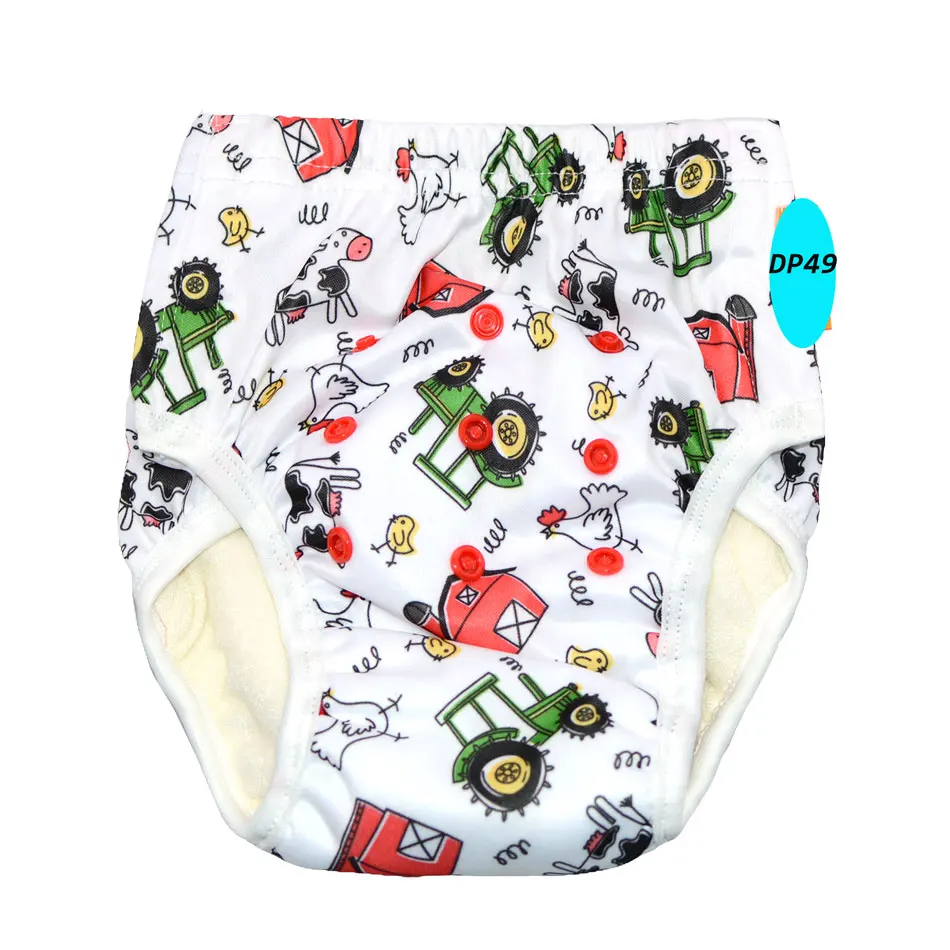 Miababy(3 шт./лот) Большие тренировочные штаны, тканевые подгузники для малышей с пришитыми застежками, подходят для детей 2-5 лет, с бамбуковой махровой внутренней вставкой - Цвет: DP49
