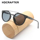 HDCRAFTER круглые винтажные деревянные солнцезащитные очки поляризационные мужские брендовые дизайнерские солнцезащитные очки деревянные Солнцезащитные очки женские oculos de sol masculino
