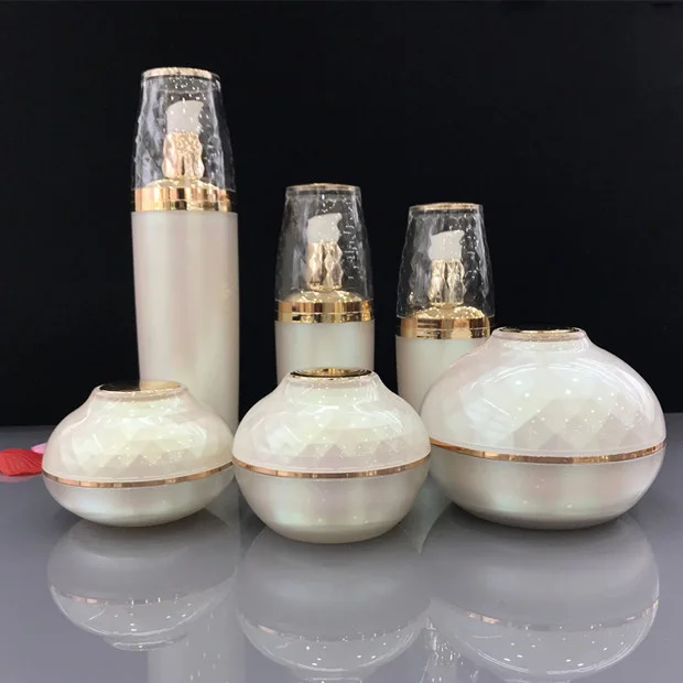 

10pcs High Quality 30g,50g,120g Gold/White/Light Pink Acrylic Cream Jar .Empty Cosmetic Packing Container Lotion Pump Bottle