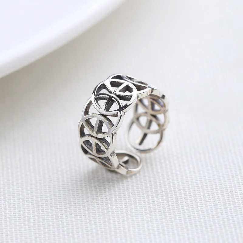 Богемные винтажные серебряные круглые кольца для женщин бижутерия подарок