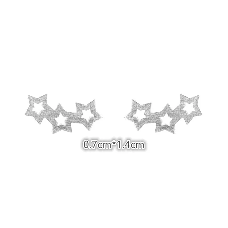 

Brincos Para As Mulheres Newest Women's Jewelry Fashion Cute Tiny 3 Star Stud Earrings Gift For School Kids Lady