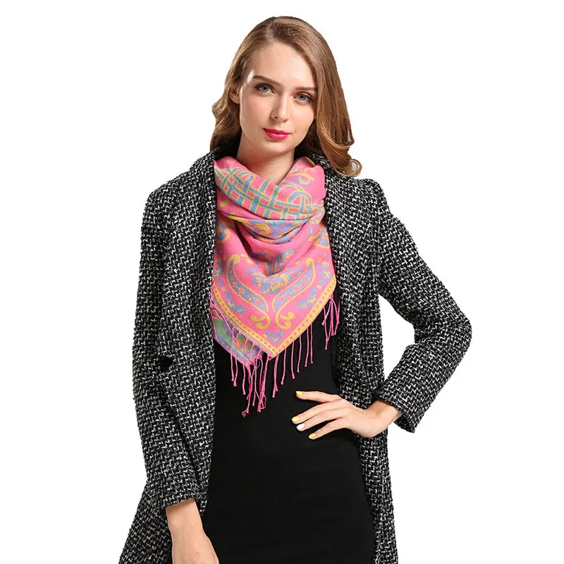 Sparsil Женский Осенний кашемировый шарф с кисточками квадратный женский зимний