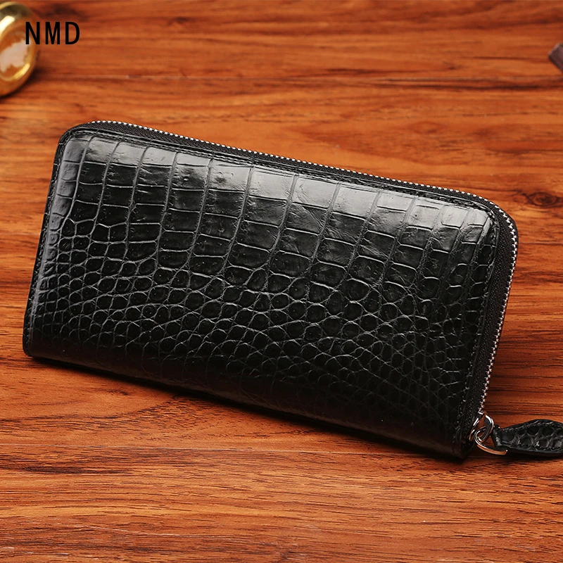 NMD классический деловой стиль подлинный крокодиловый живот молния закрывающий