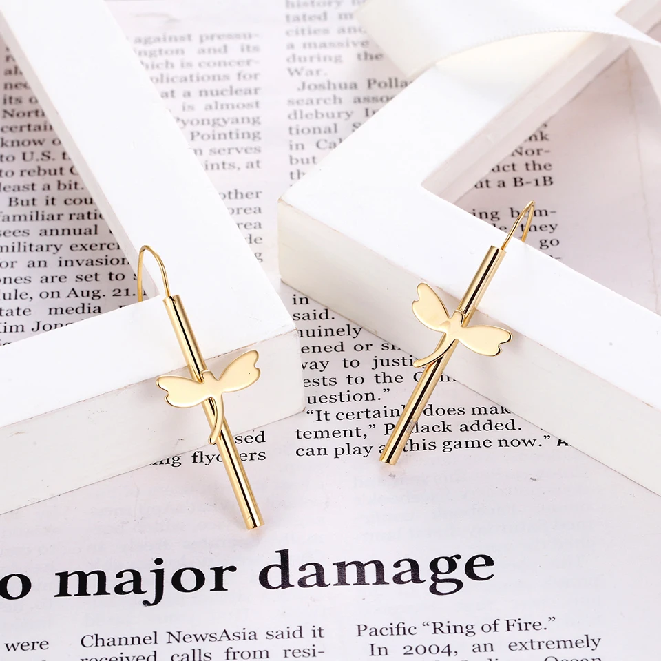 Длинные висячие серьги BORASI со стрекозой для женщин женские винтажные из