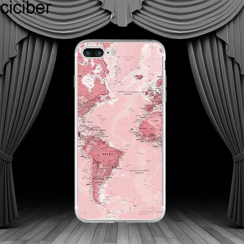 Ciciber для iPhone 11 Pro Max карта мира чехол мобильного телефона 7 8 6 6S Plus X XS XR 5 5S SE Мягкий