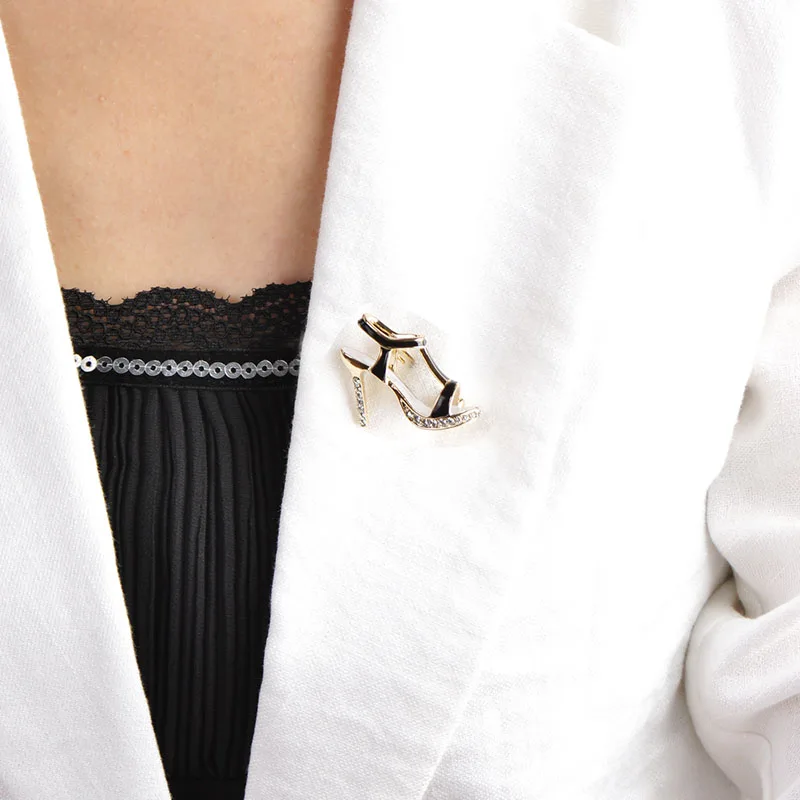 Женская Брошь для обуви Blucome красная эмалированная брошь на высоком каблуке