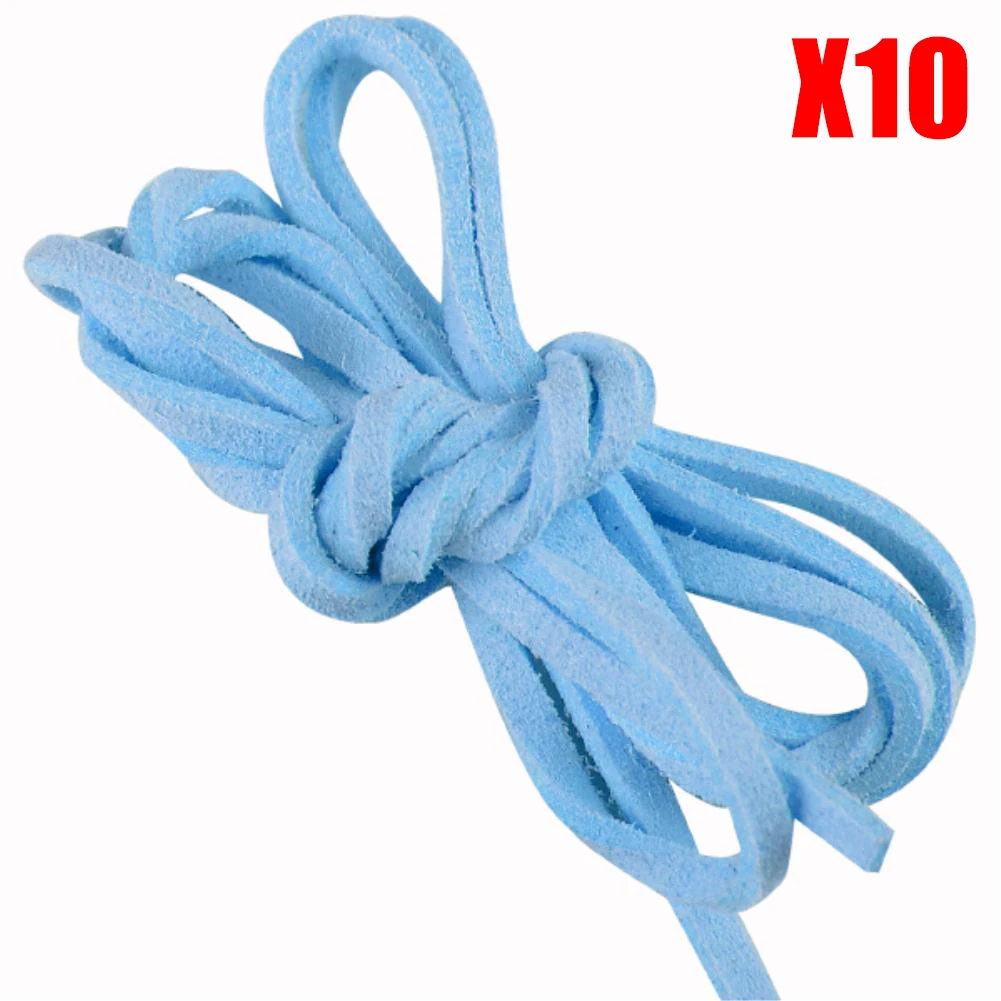 Sky Blue 10 шт.(100 см/шт.) 3 мм плоская Искусственная Замша корейский бархат кожа шнур веревка нить кружевные украшения фурнитура для Чокер "сделай сам" ожерелье - Цвет: Sky Blue