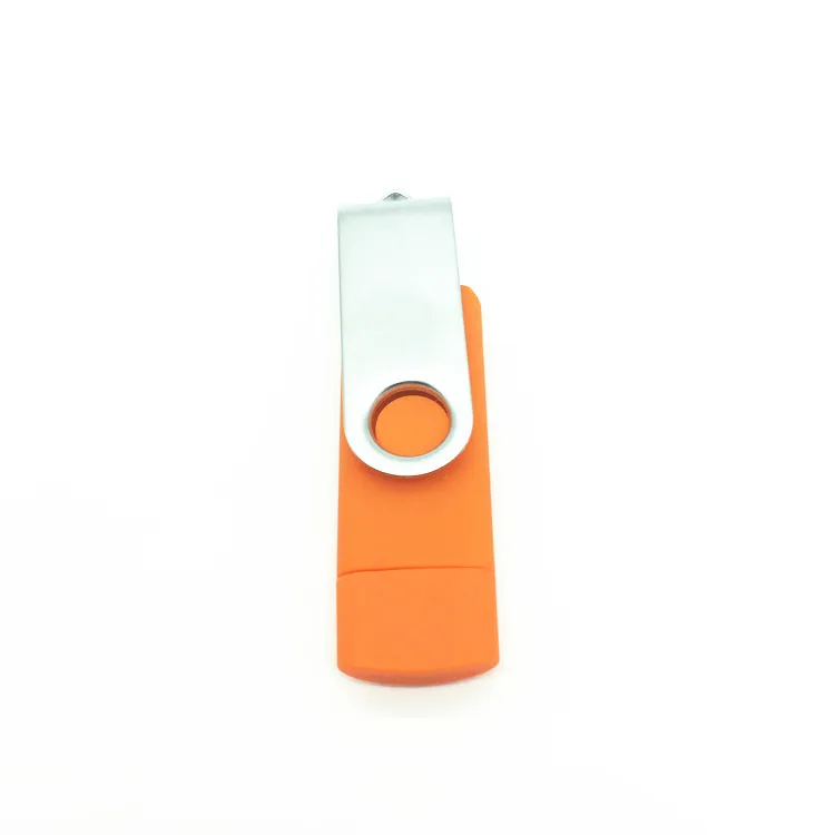 Orange Двухпортовый смартфон OTG USB флеш-накопитель 64 Гб Флешка 32 Гб ручка драйвер карта памяти Clef USB для Android Multitul USB драйвер - Цвет: Orange